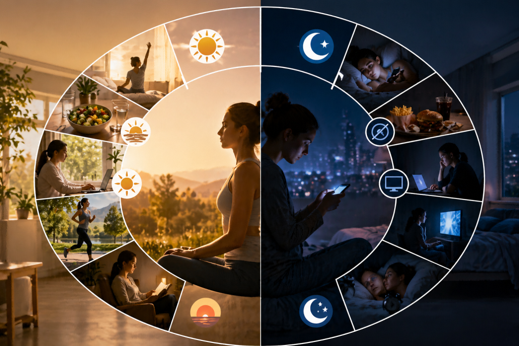 Many daily routines influence our circadian rhythm