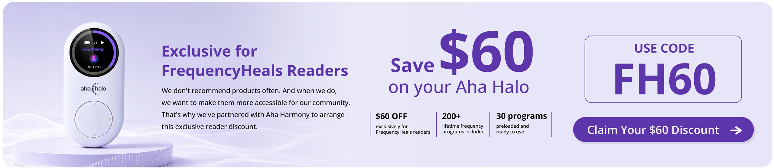 Claim your $60 Discount on Aha Halo