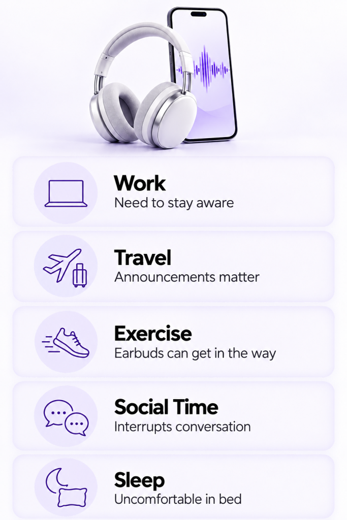 Everyday moments when audio gets inconvenient-mobile